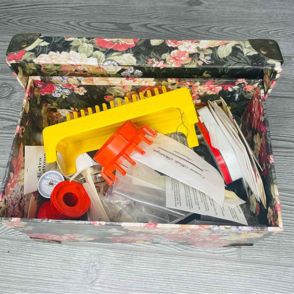 Random box sewing notions needles, looms, buttons, thread ,sewing machine parts